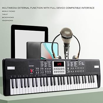 Amazon | 61 キー 電子ピアノ 電子キーボード 61鍵盤 初心者向け 軽量