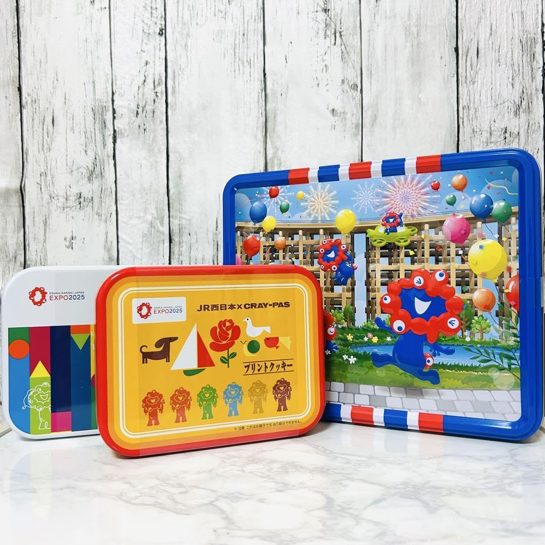 Amazon.co.jp: ミャクミャククッキー缶 3個 万博 : 食品・飲料・お酒