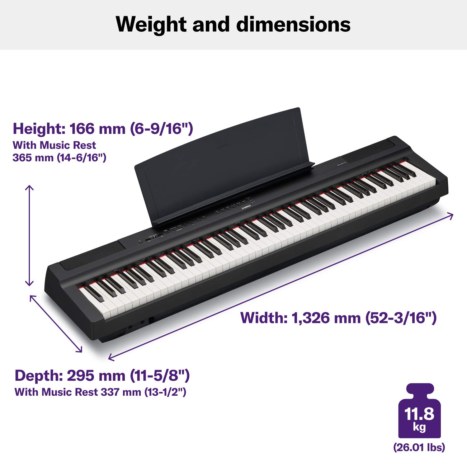 Amazon | Yamaha P125 88-Key Weighted Action Digital Piano with