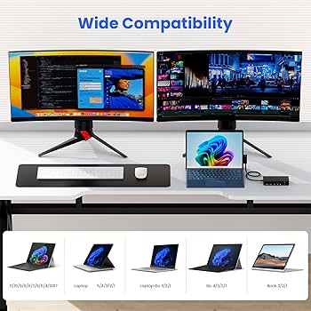 Amazon.com: Surface Docking Station, Triple Display via Dual 4K