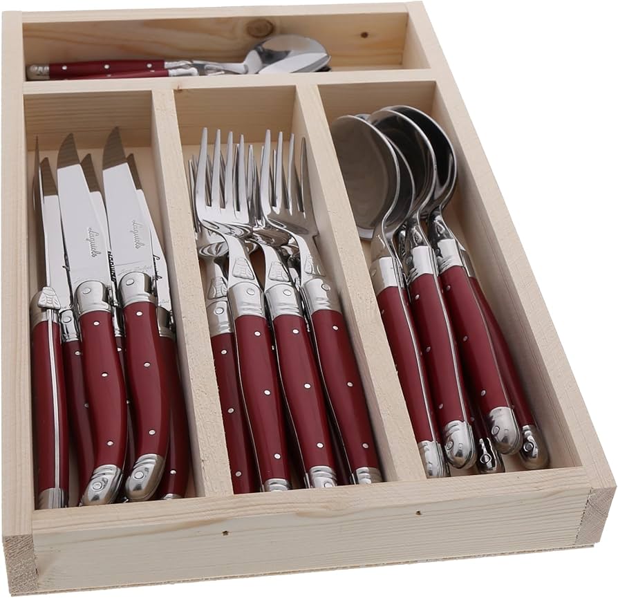 Amazon.com | Jean Dubost Laguiole 24-Piece Everyday Flatware Set
