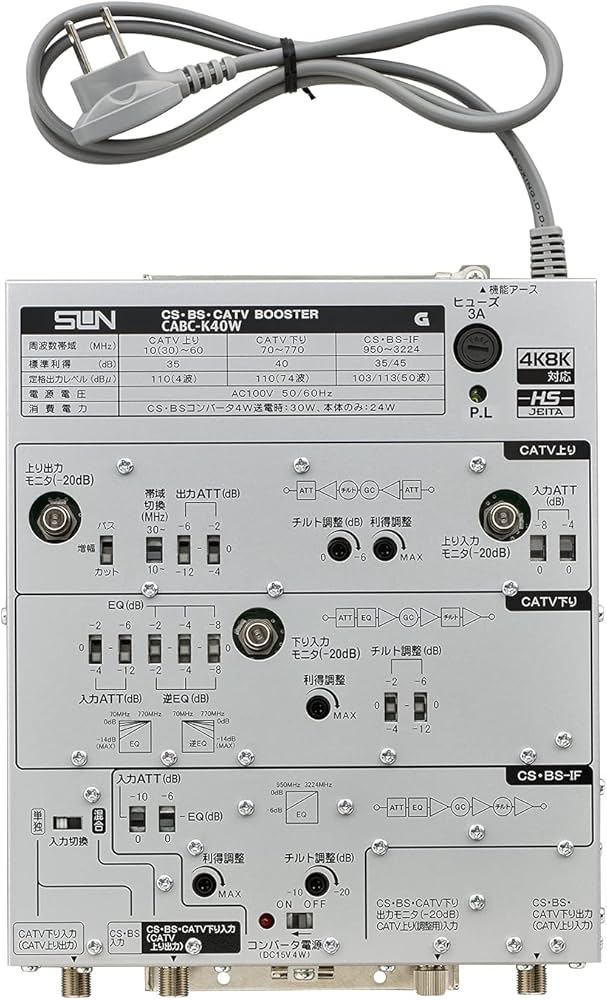 Amazon | サン電子 CS・BS・CATV双方向ブースタ CABC-K40W | サン電子