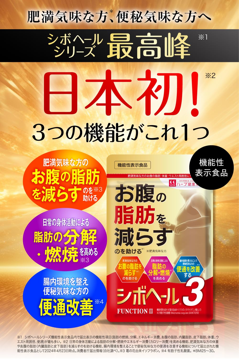 Amazon | シボヘール3 120粒入り (1日4粒 30日分) 3個セット 機能性