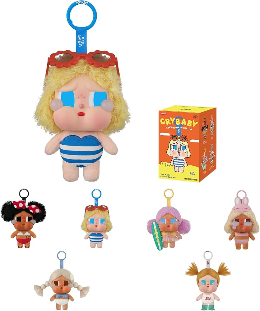 Amazon.com: POP MART Crybaby Vacation Mode On Series-Vinyl Plush
