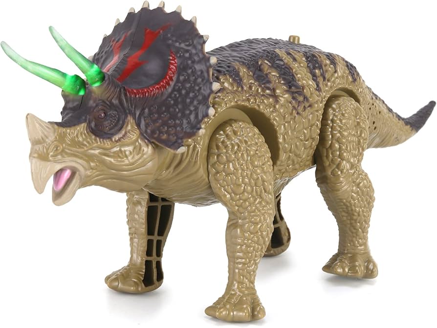 Dino World Battery Operated Triceratops Dinosaur Toy Figures
