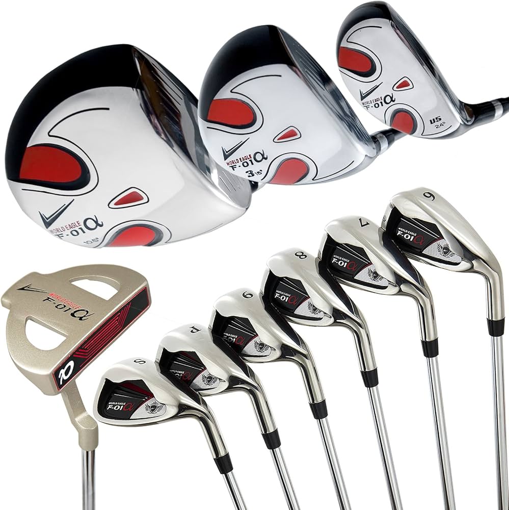 Amazon.co.jp: WORLD EAGLE F-01α クラブセット 10本 右用/S バッグ