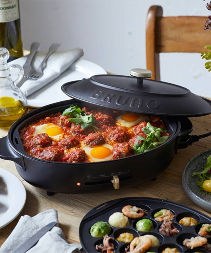 Amazon | BRUNO ブルーノ オーバルホットプレート 本体 プレート4種