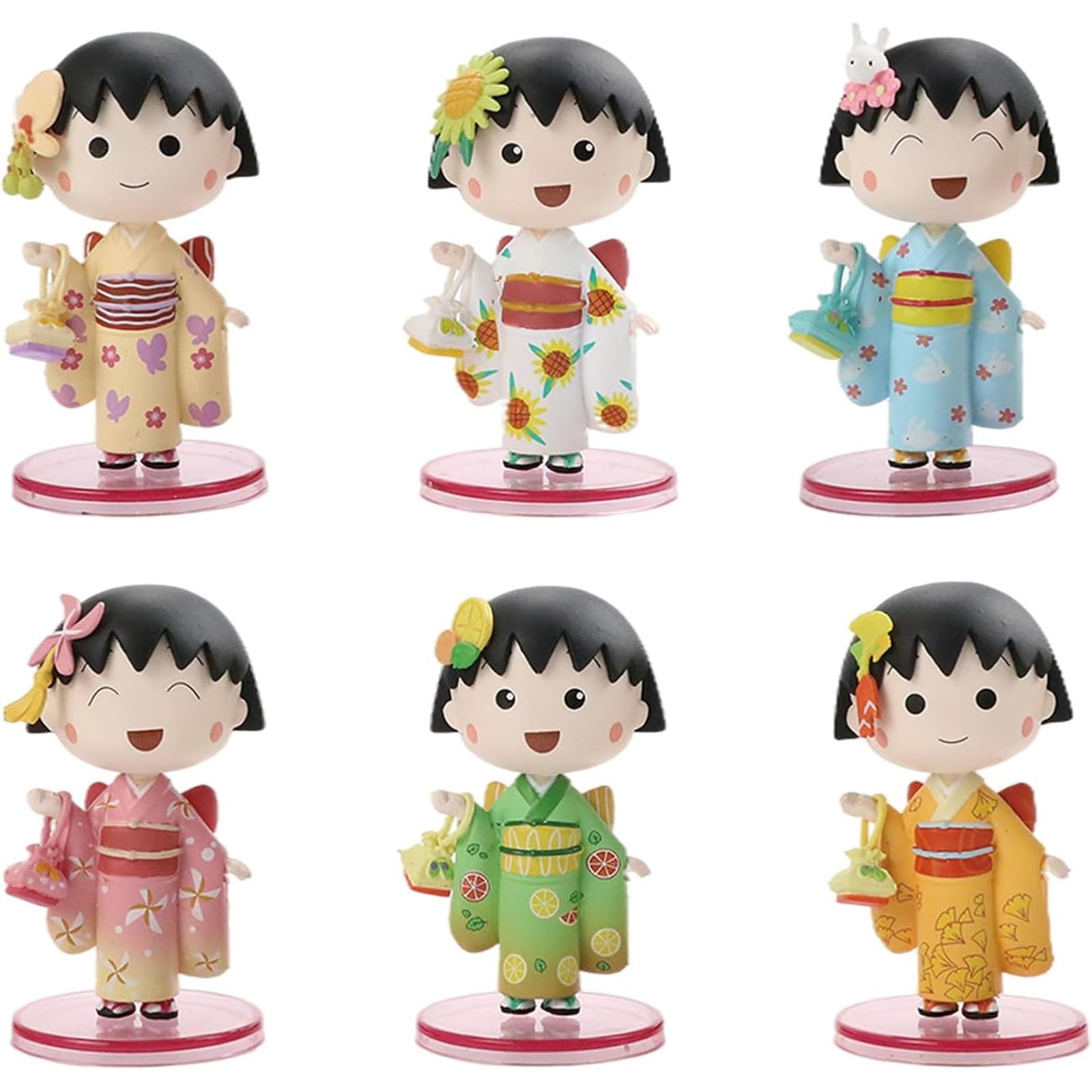 Amazon.co.jp: [YAORUI] ちびまる子ちゃん フィギュア PVC製 7.5cm 6個