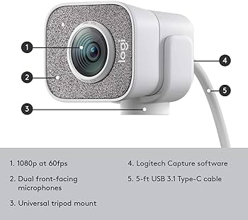 Amazon.com: Logitech StreamCam - White - 1080P HD 60fps Streaming
