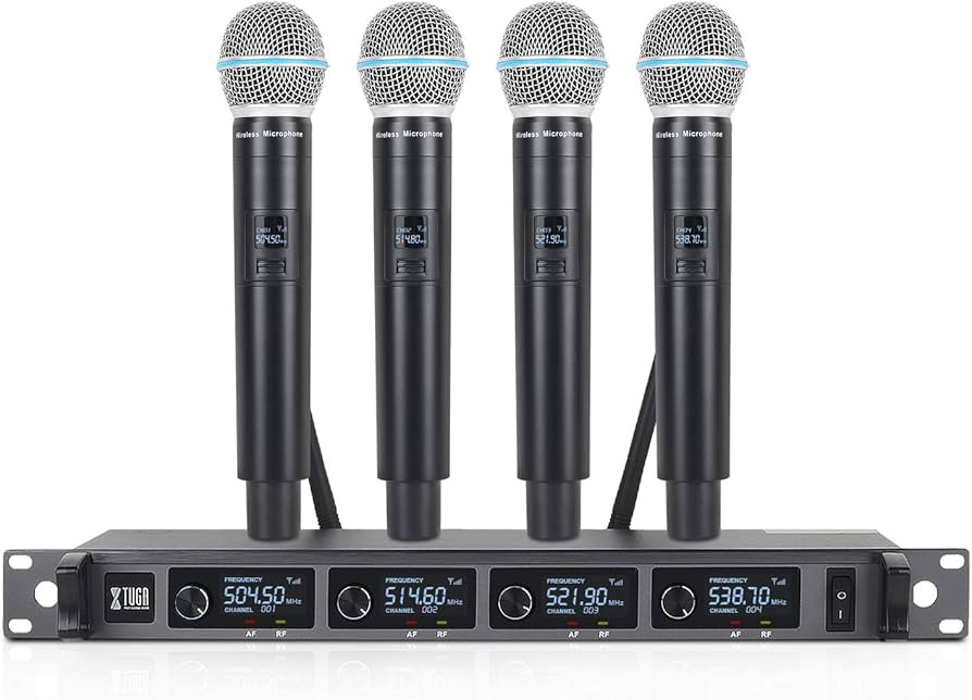 Amazon.com: XTUGA A140 4 Wireless Microphone System, Handheld
