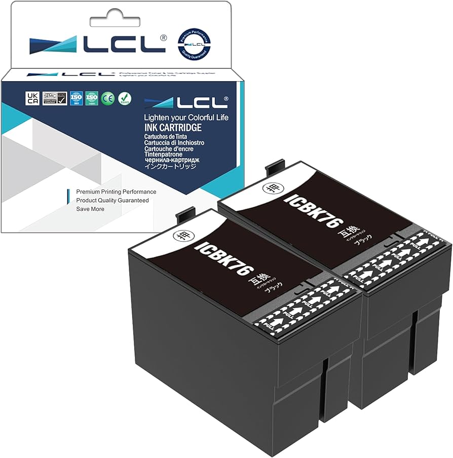 Amazon.co.jp: LCL エプソン用 ICBK76 76XXL （2パック ブラック