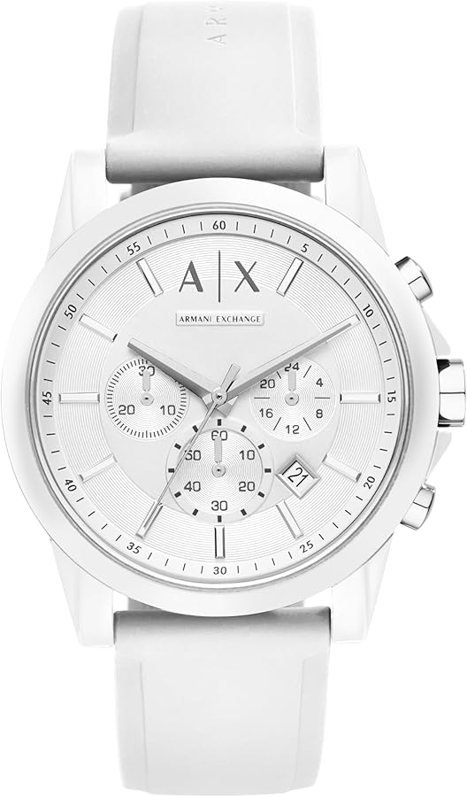 Amazon.com: Armani Exchange A|X Chronograph White Silicone Watch