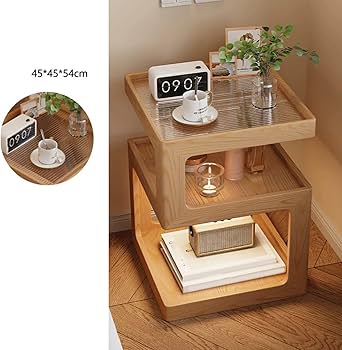 Amazon｜[dhiuebc] サイドテーブル 3段 ナイトテーブル ソファテーブル