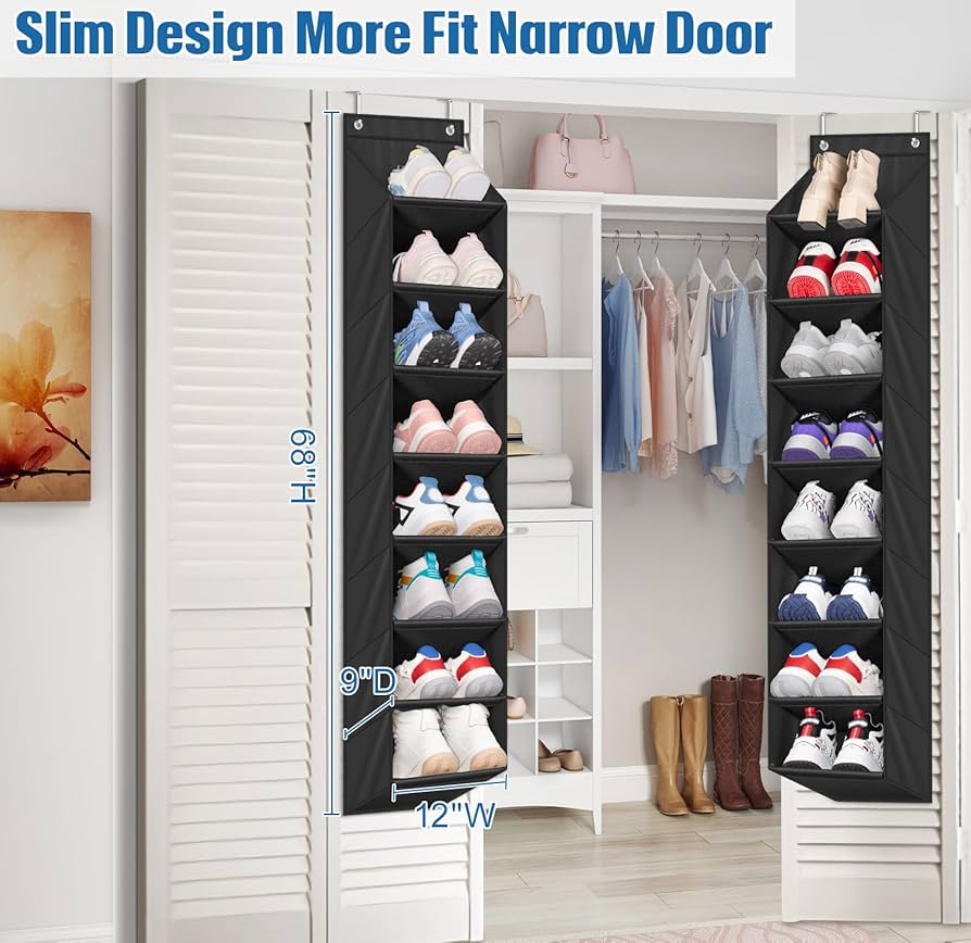 Amazon.com: SLEEPING LAMB 2 Pack Narrow Over The Door Shoe
