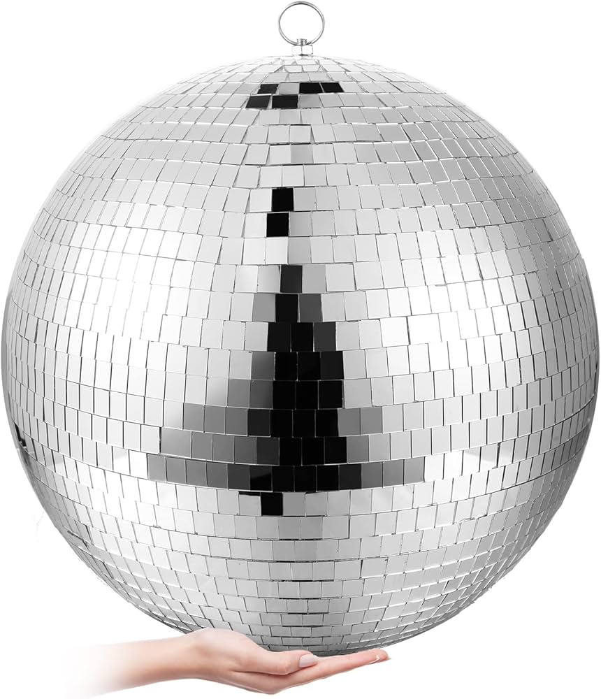 Amazon.co.jp: 16インチ ディスコボール 大型ガラスミラーボール 反射