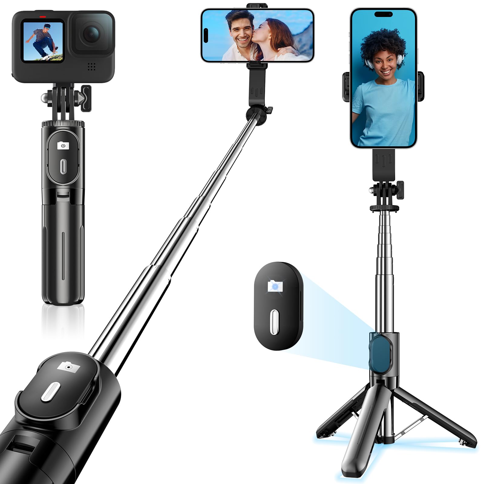 Amazon | 自撮り棒 【さらに進化！ミニ、安定モデル】スマホスタンド