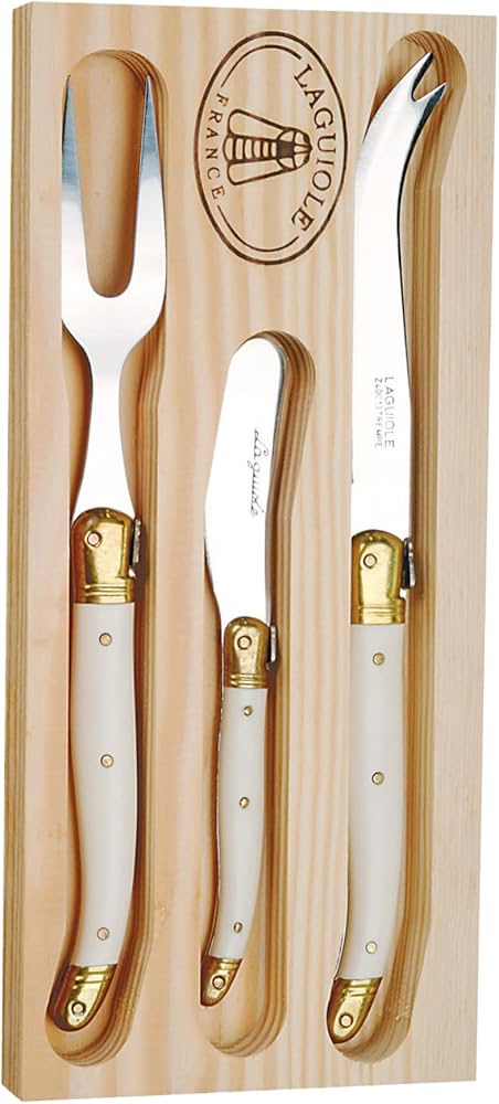 Amazon.com: Jean Dubost Laguiole 3-Piece Cheese Set, Ivory Handles