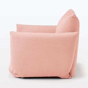 Amazon｜無印良品 リクライニングフロアソファ ピンク 幅88×奥行78×高