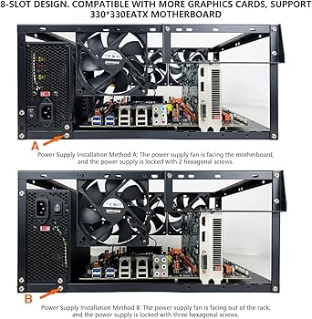 Amazon.co.jp: SURD オープンシャーシ コンピュータ ケース ATX 開放式