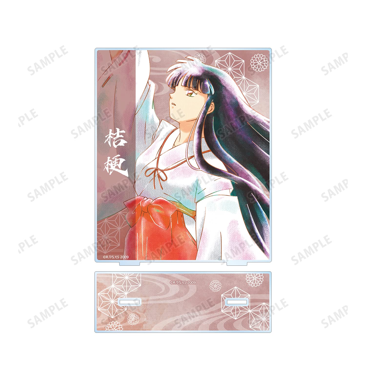 アクリル画 月と桔梗 アクリル画 月と桔梗