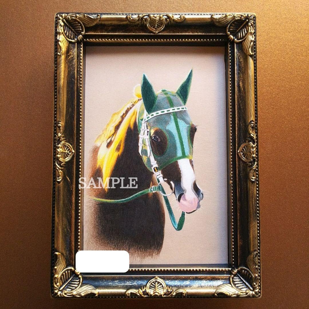 Amazon | リアル色鉛筆画 原画 No.45 サイレンススズカ 宝塚記念馬