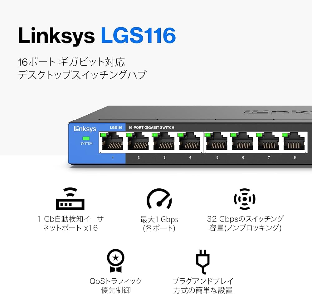 Amazon | Linksys(リンクシス) LGS116-JP 16ポート ギガビット