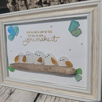 Amazon.co.jp: シーグラスアート 幸せのシマエナガ : おもちゃ