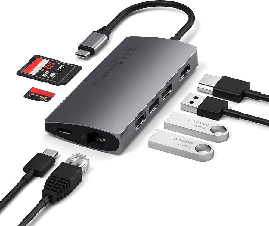 Amazon.co.jp: SATECHI 8 in 1 USB-C ハブ V2 マルチアダプター– HDMI