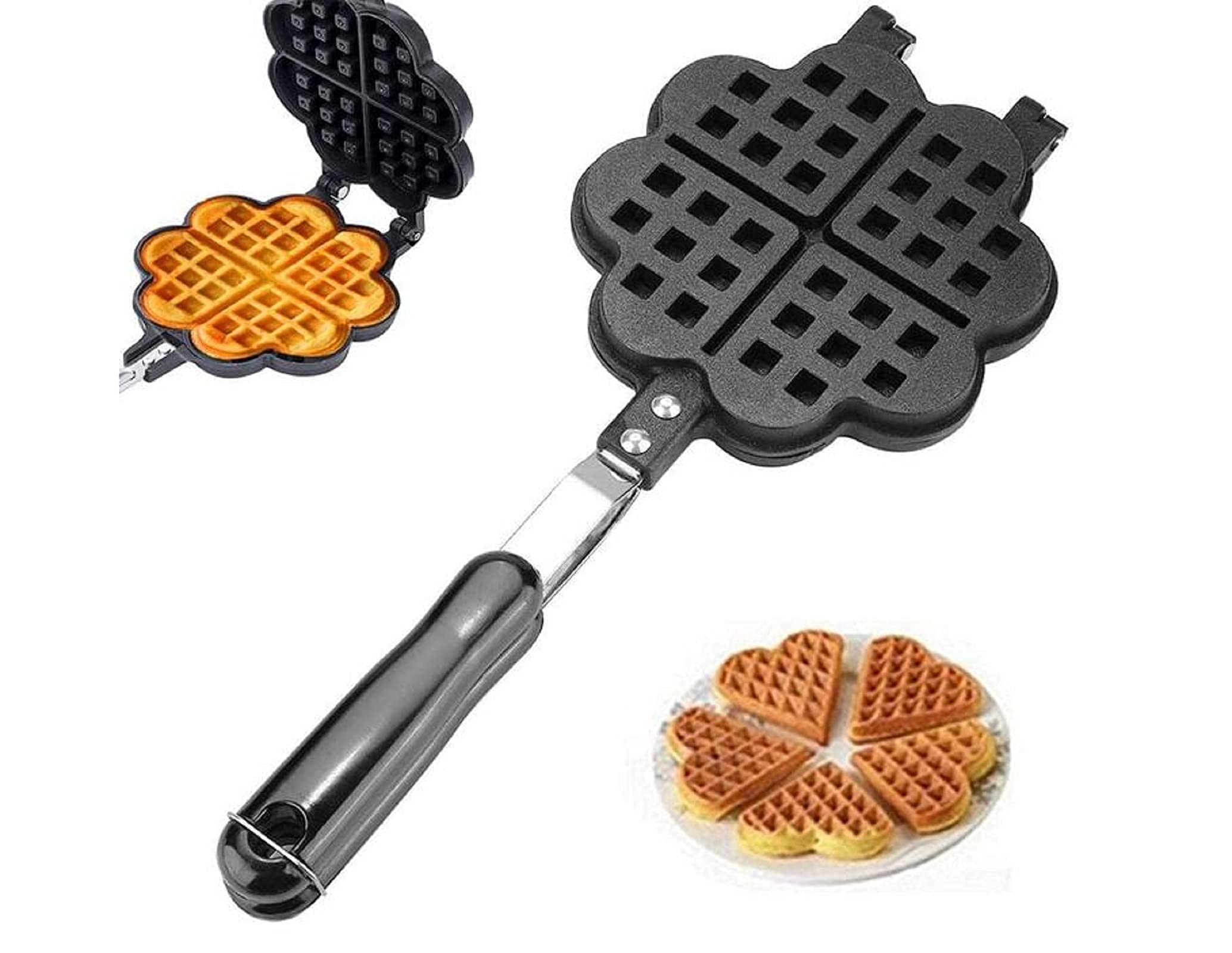 Amazon | 【人気-最新型】ワッフルメーカー ホットサンドメーカー 直火