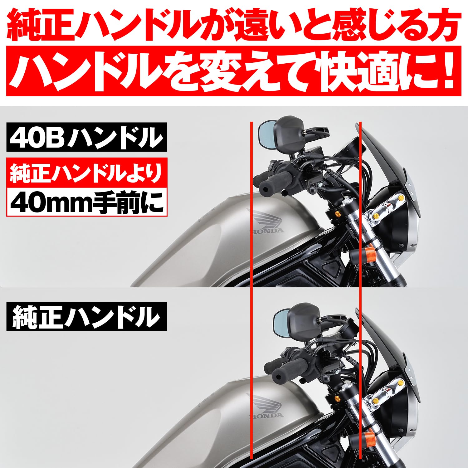 Amazon | デイトナ(Daytona) レブル250/500(17-23)専用 ハンドル 遠い