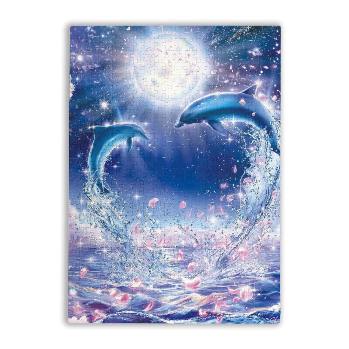 Amazon.co.jp: 500ピース ジグソーパズル イルカ 星空 海 さくら 月光