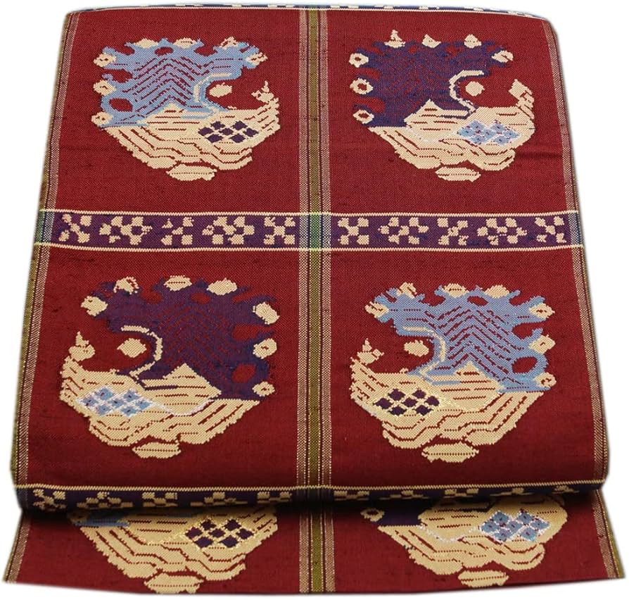 Amazon.co.jp: 龍村平蔵製 袋帯 甲比丹孔雀 紬地 本袋帯 カジュアル