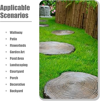 Amazon.co.jp: 踏み石 丸太効果ステップ樹脂石 1/2 / 3/4 / 5個 庭の