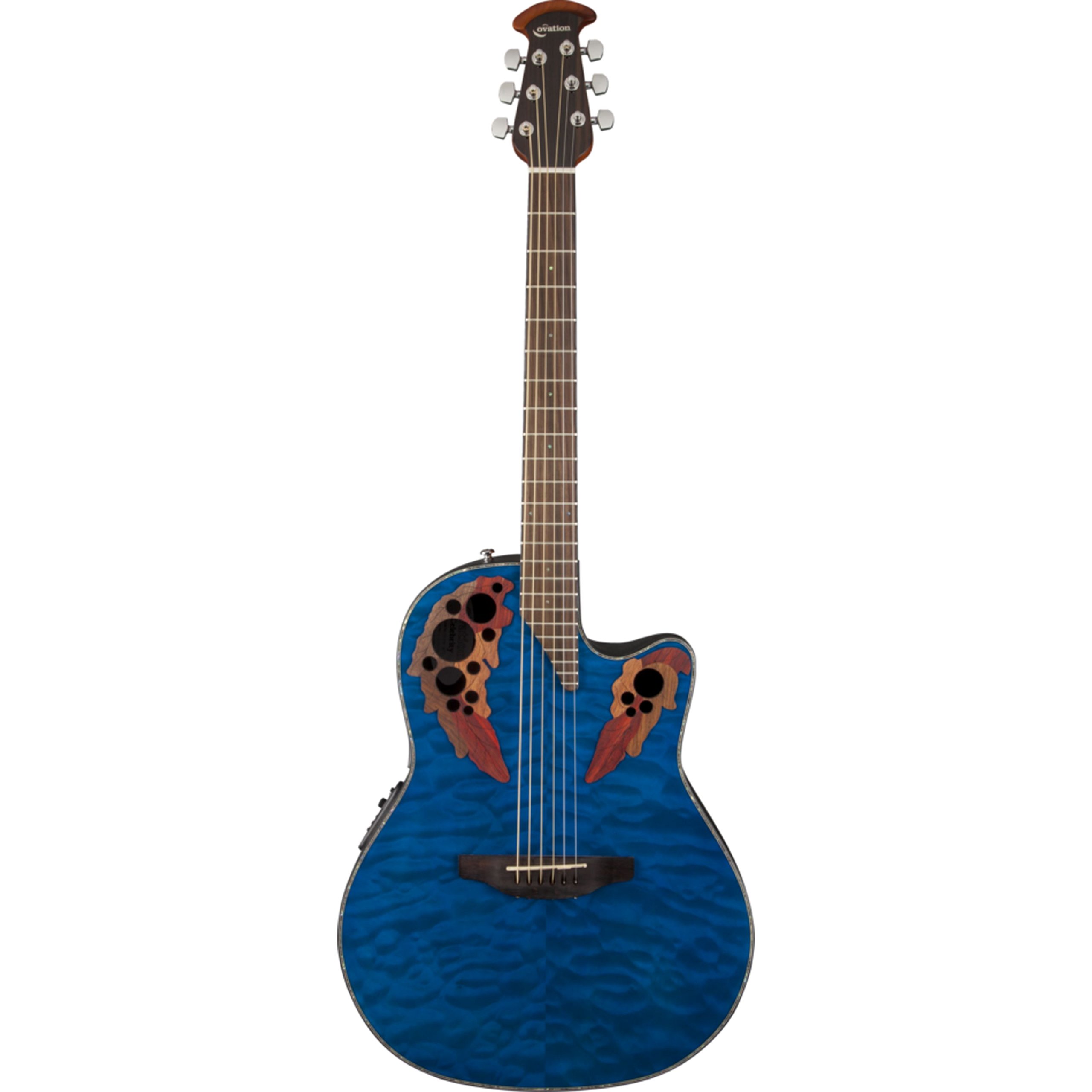 Amazon.com: Ovation CE44P-8TQ Acoustic-Electric Guitar, Trans Blue