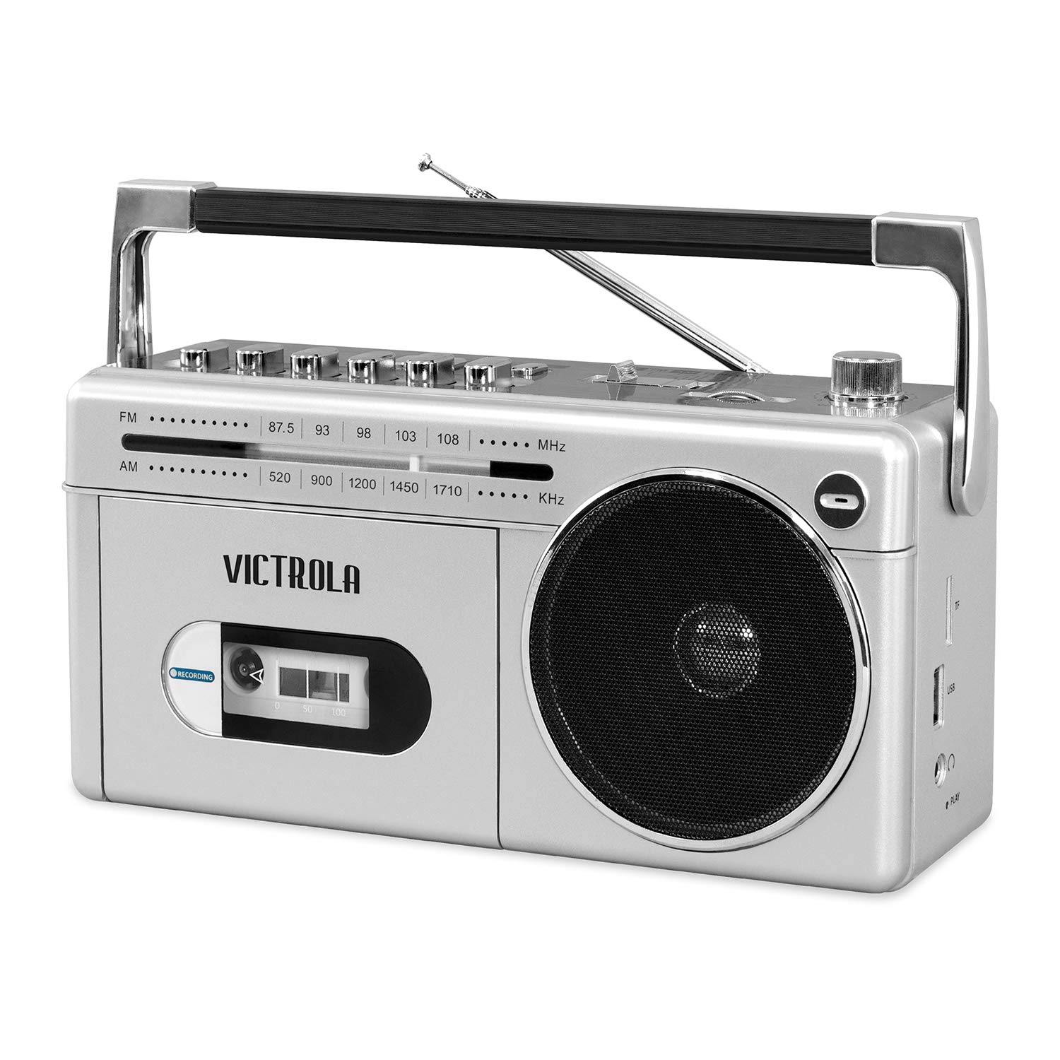 Amazon.co.jp: Victrola VBB-25-SLV ミニ Bluetooth ブームボックス