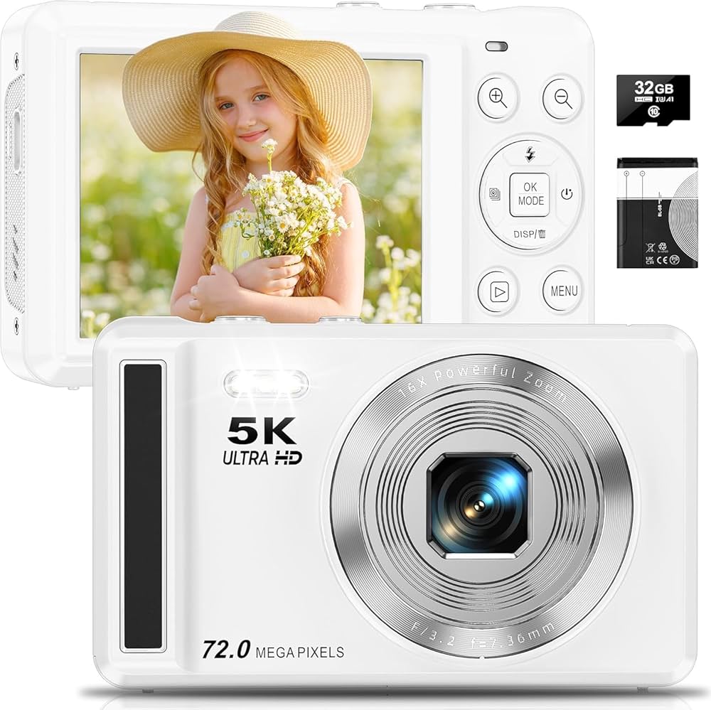 Amazon | 5Kデジタルカメラ - 写真撮影用72MP UHDデジタルカメラ