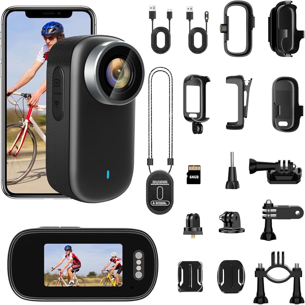 Amazon | CLYZSTU 4Kアクションカメラ ウェアラブルカメラ 64GBカード