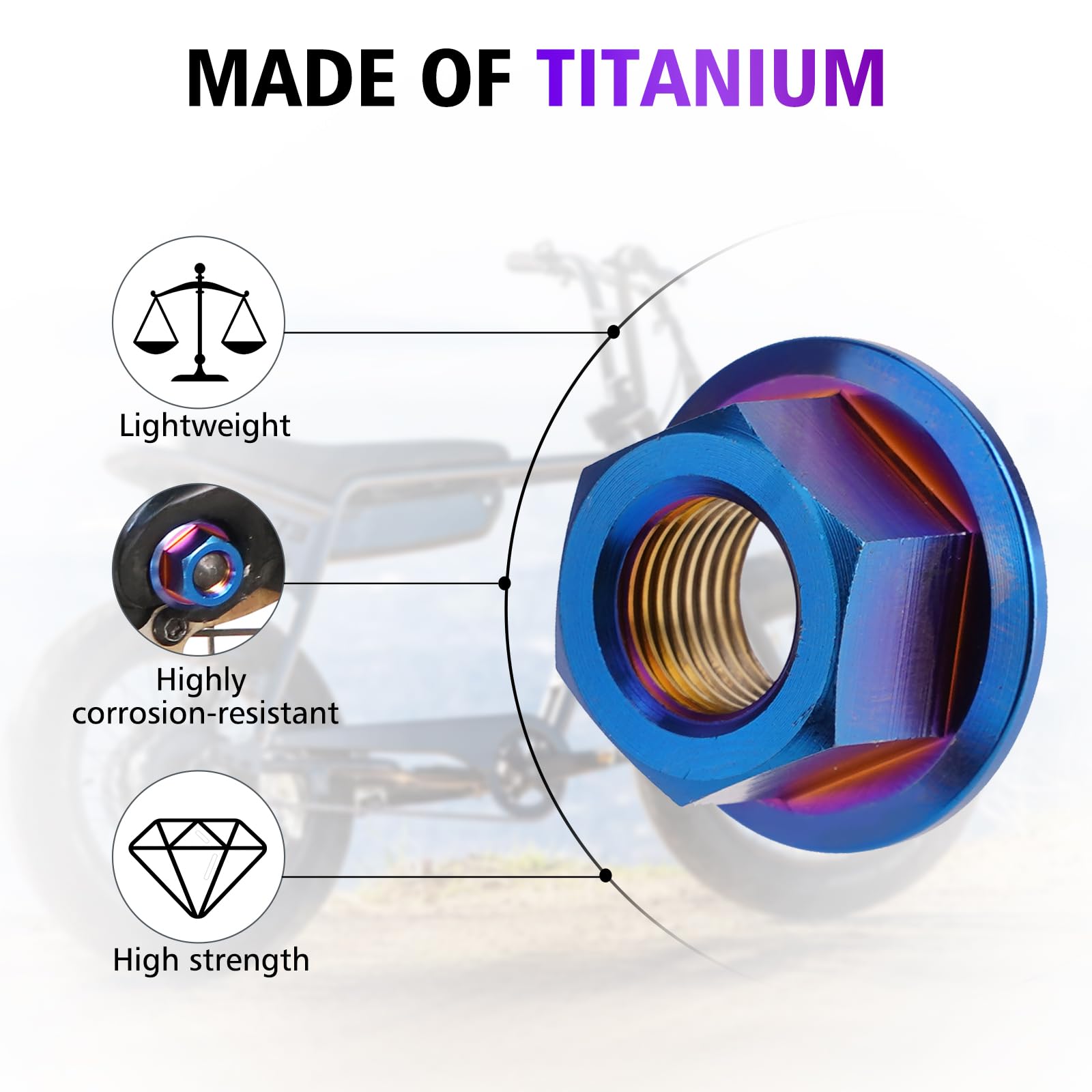 Amazon.com: YIBEICO 2PCS Titanium Front Axle Nuts for Super 73 Z1