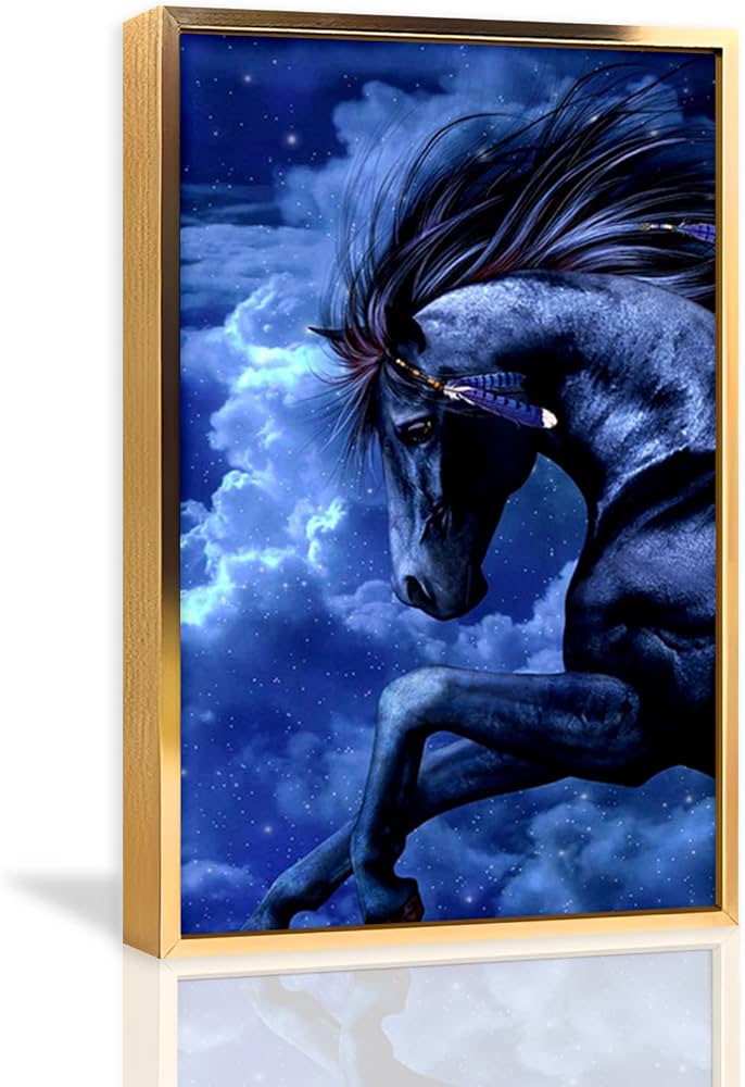 油絵 専用 青く光る馬 油絵 専用 青く光る馬 油絵 専用 青く光る馬