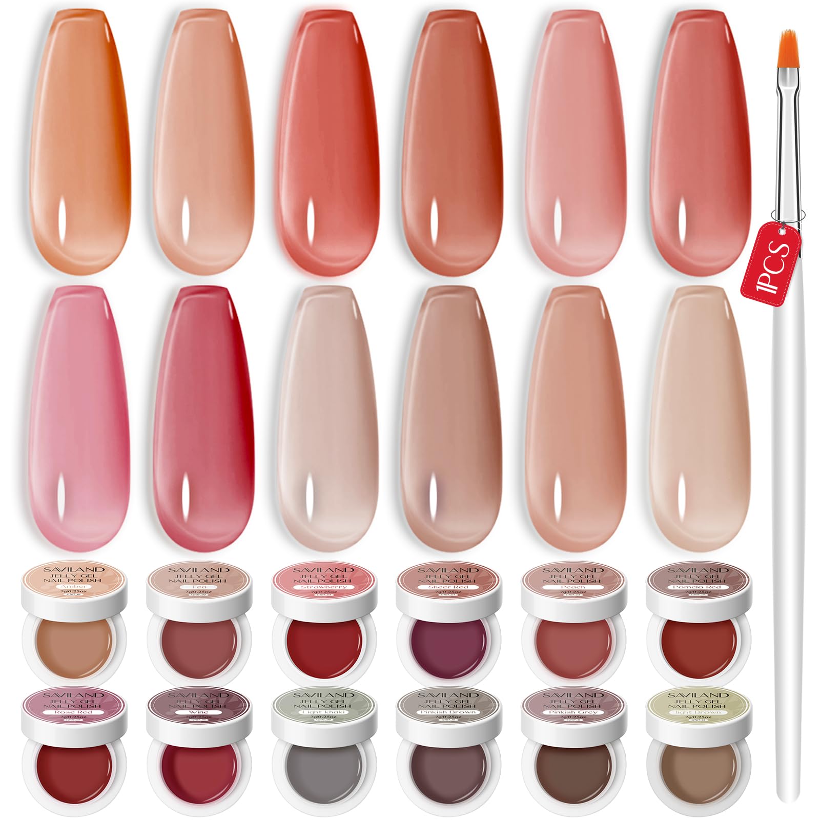 Amazon.co.jp: Saviland ゼリージェルネイルセット 透明感あり 12色