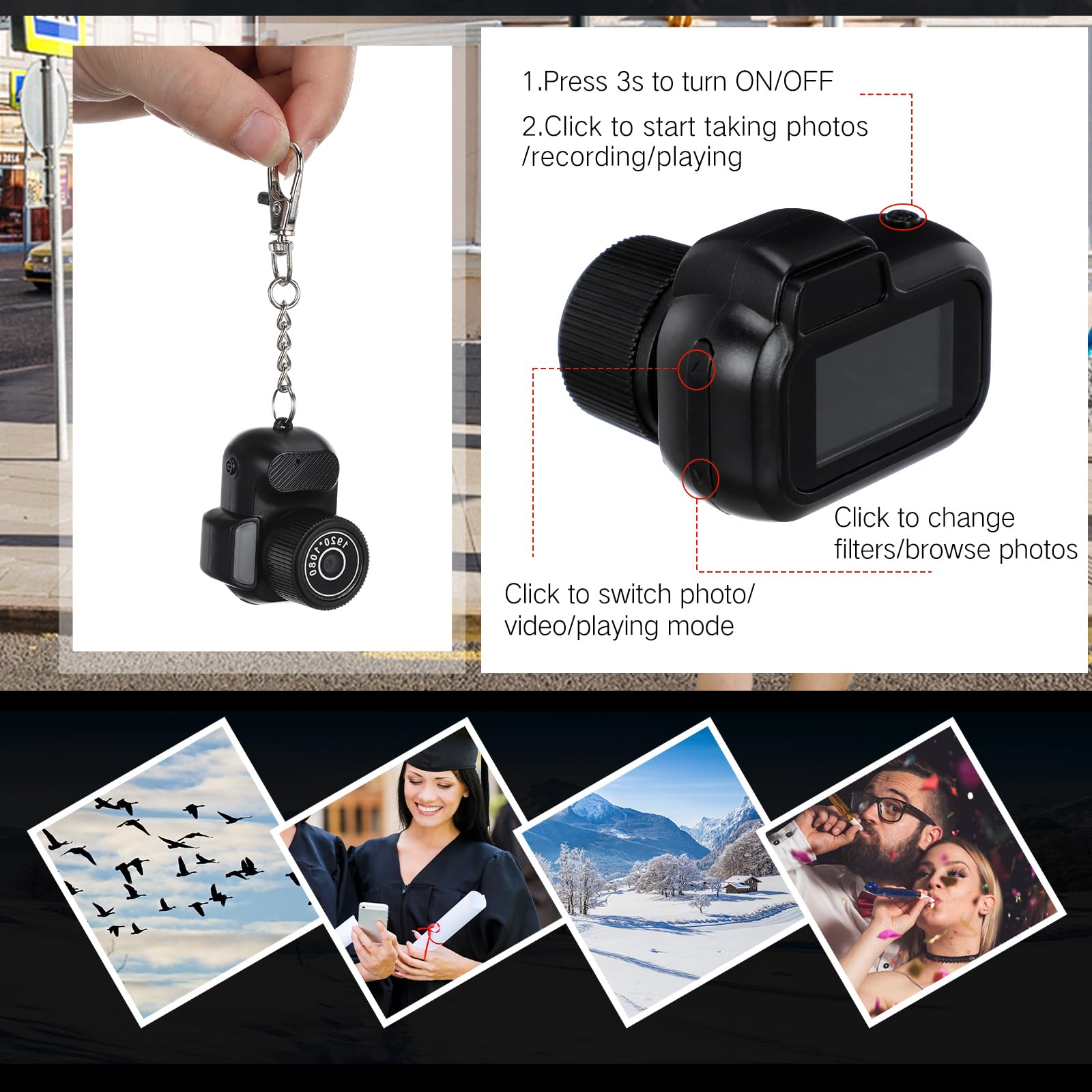 Amazon.com : Relaxweex Mini Keychain Camera 1080p Small Nostalgia