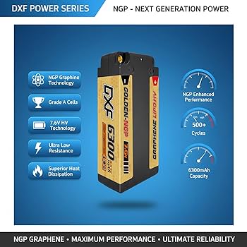 Amazon.co.jp: DXF 2组 ラジコン バッテリー 2S 7.6V 140C 6300mAh HV