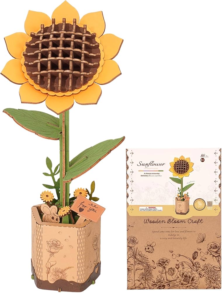 Amazon.com: Wowood 3D Flower Wooden Puzzles for Adults-Sunflower