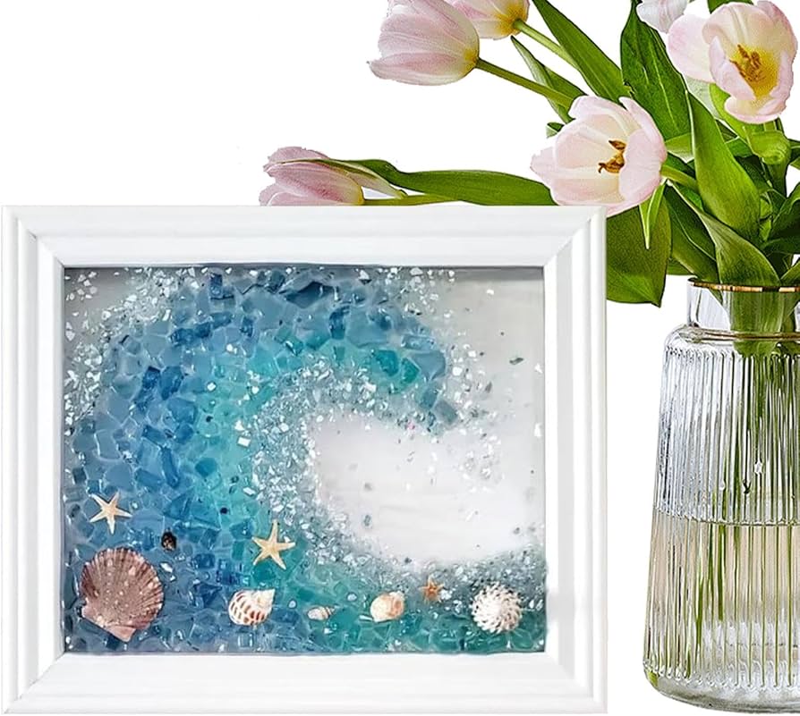 Amazon | シーグラスアートキット、17cm×17cm シーグラスアートキット