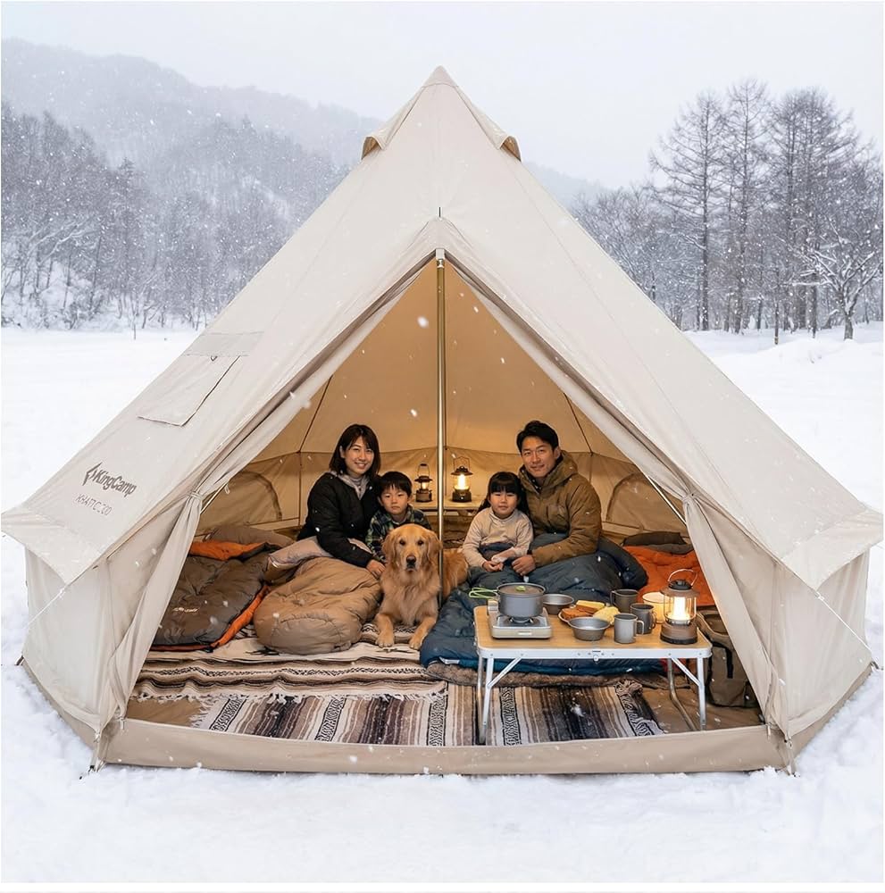 Amazon | 【2026新登場】KingCamp ベルテント 4m 大型 冬用 ポリ