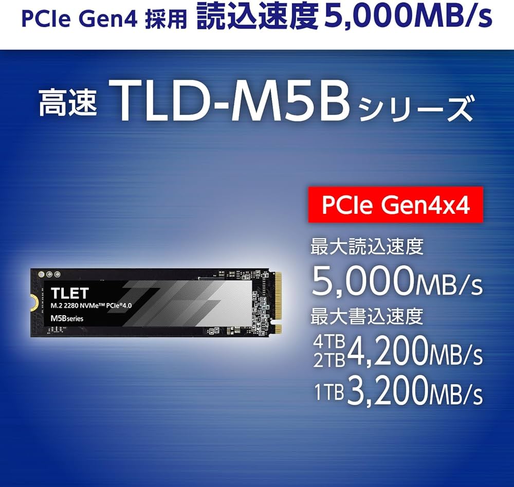 Amazon | 東芝エルイートレーディング(TLET) 内蔵SSD 2TB PCle Gen4x4