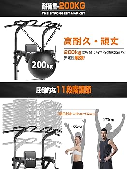 Amazon | 懸垂マシン 【7in1多機能・改良バー・耐荷重200kg