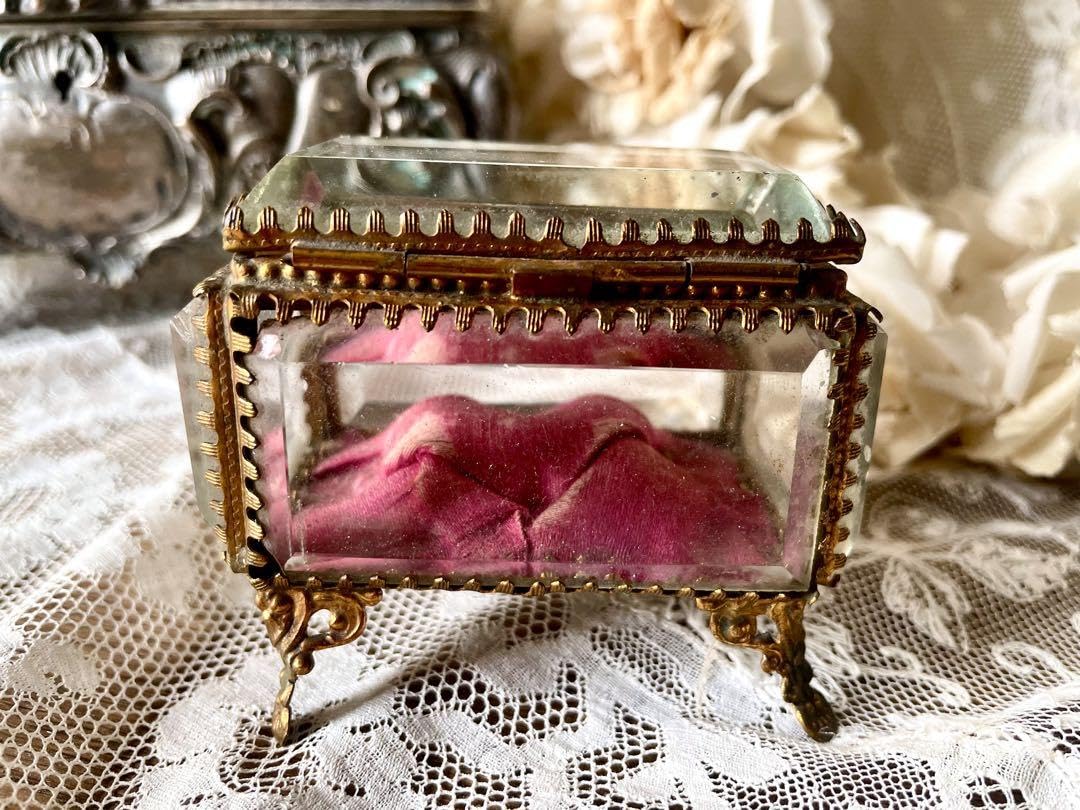 Amazon.co.jp: ベベルガラス ジュエリーケース ジュエリーボックス