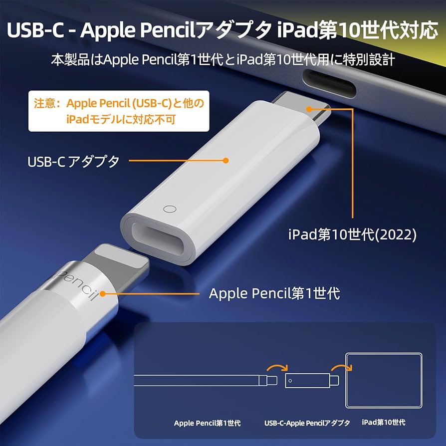 Amazon.co.jp: USB-C - Apple Pencilアダプタ iPad第10世代対応Apple