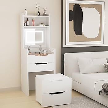 Amazon｜FTPZYLZ ドレッサー コンパクト 幅 47.5cm 化粧台/鏡台 大容量